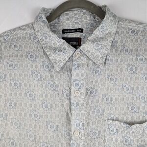 Utopia Washable Silk Shirt Mens XXL Short Sleeve Button Up‎ Geometric Pattern